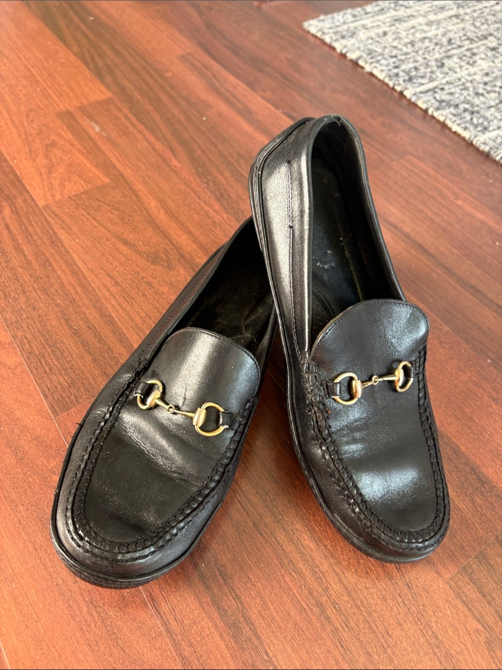 Gucci Black Leather Bit Loafers